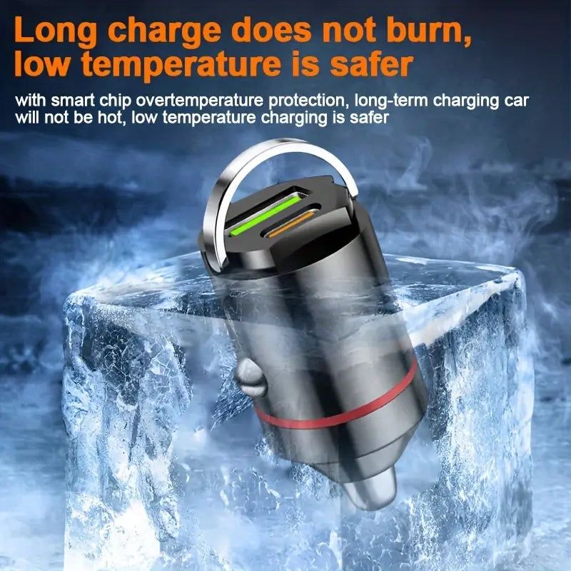 Wings car charger with fast charging type-c cable