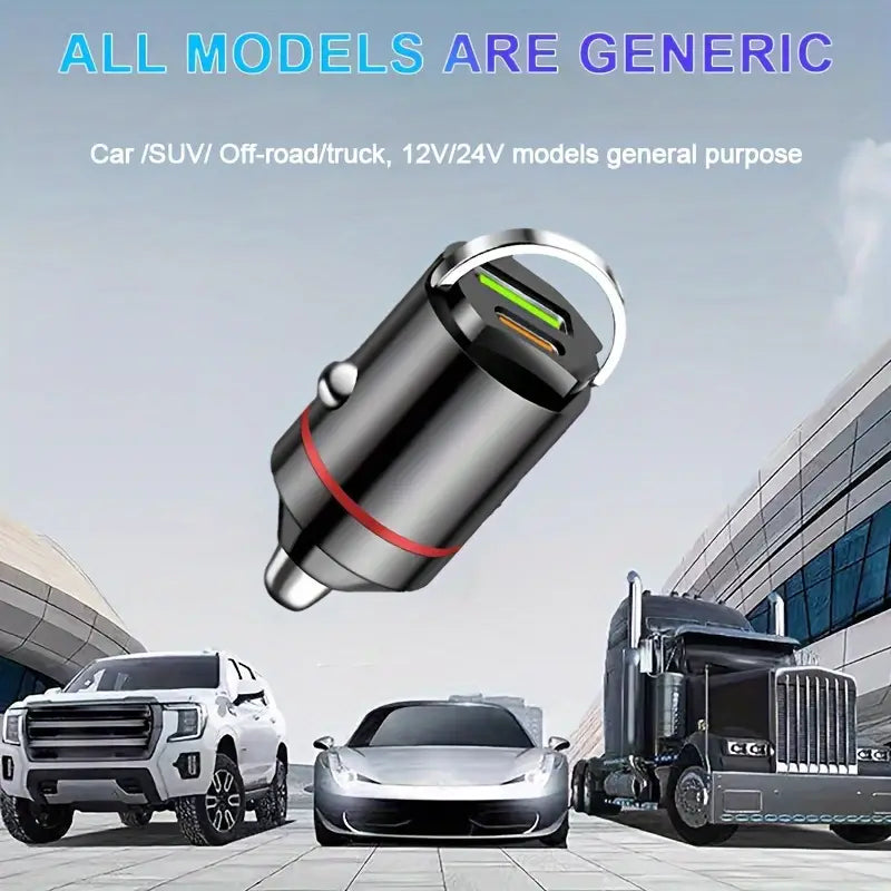 Wings car charger with fast charging type-c cable